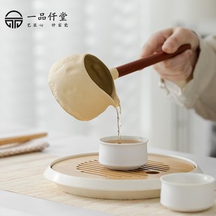 高档侧把分茶器家用茶海功夫茶Y具茶道配 复古陶泥公道杯陶瓷日式