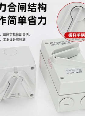 澳标工业拨把式20A曲架制UKF1茶餐厅F4厨房设备WP1防水63A开关35A