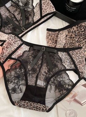 纯棉裆性感啦欧美印花蕾丝镂空蝴蝶结网纱透气轻松面料好三角内裤