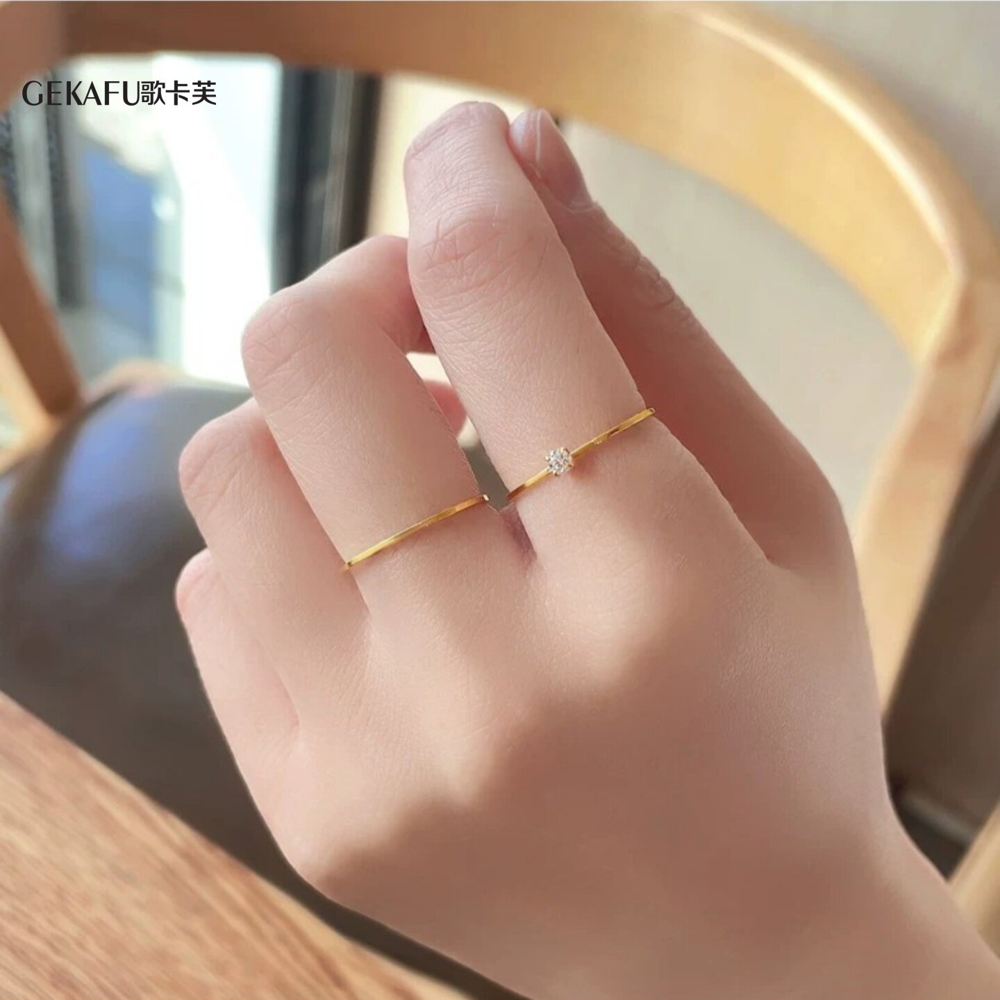 巨细！18K锆石戒指女韩范时尚个性叠戴细食指关节戒不掉色尾戒女