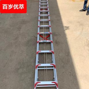 12米工程收缩梯子 铝合金加厚伸缩梯子直梯单面家用升降梯阁楼梯3