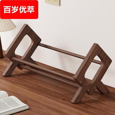 黑胡桃实木书立架桌面挡板夹书器固定书本创意ins风木质书架立式书撑学生收纳书桌看书读书支架简易飘窗置物