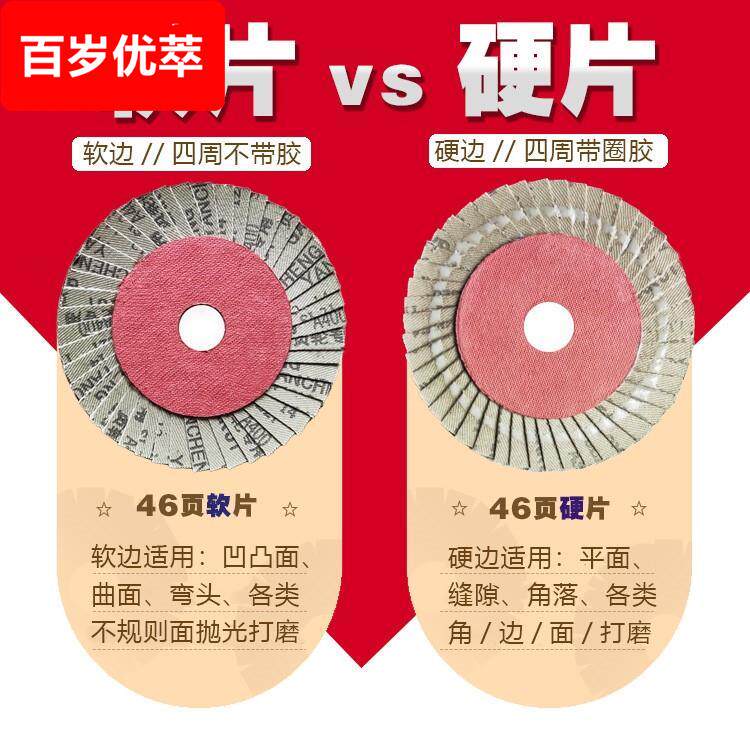 花型叶轮46页软片硬片1000目超细百叶片不锈钢抛光百叶轮磨片800#