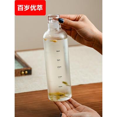冷泡茶瓶子夏玻璃冷萃壶茶叶泡茶壶围炉冰茶茶具凉杯高硼硅刻度瓶