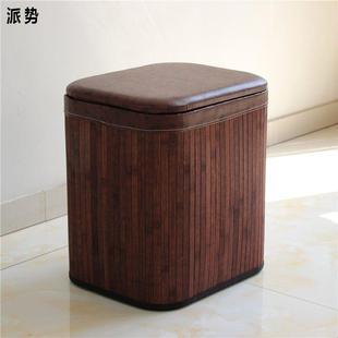 多功能收纳凳储物凳子实木带盖可坐人圆形收纳箱家用门口小换鞋凳
