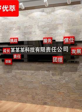 企业文化墙公司背景办公室墙面装饰会议布置前台logo进门形象定制
