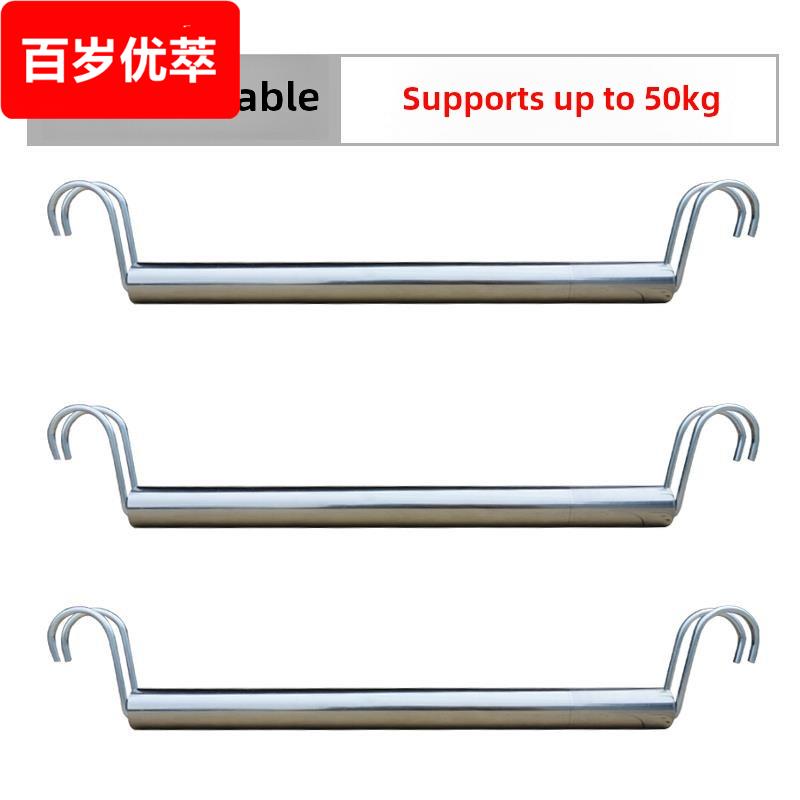 简易布艺衣柜装配配件实木衣服挂杆横杆金属挂钩衣柜衣服挂杆畅销