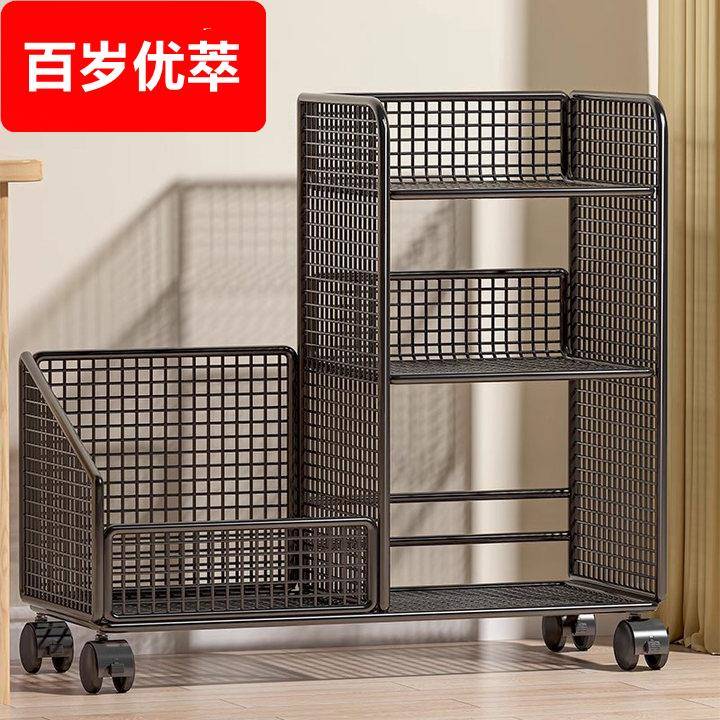 办公室桌下收纳置物柜台下带轮书架书桌旁落地书柜移动储物小推车