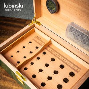 Lubinski雪茄保湿盒西班牙雪松木醇化箱钢琴烤漆醒茄收纳盒大容量