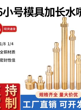 N6小号模具铜水嘴快速接头加长水咀DDME模温机美式英制粗细牙水管