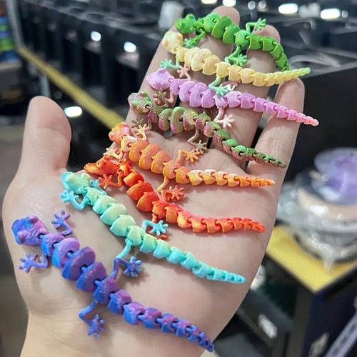 3D打印蜥蜴壁虎逗猫一体关节可动儿童玩具礼物摆件装饰小动物