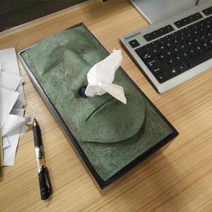 Moai Tissue box复活节石人像纸巾盒摩艾纸巾抽 抽纸盒创意家居