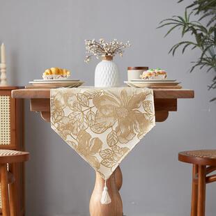 新款轻奢高端茶几桌旗美式复古高级感餐桌桌垫防水防尘桌旗厂家批