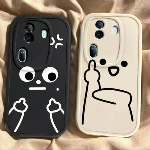 生气鄙视适用opporeno11手机保护壳10新款reno9pro+卡通reno8se/7/6硅胶防摔reon5k情侣rone4可爱reno3高级感