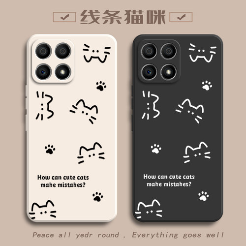 适用荣耀X30i手机壳X3Oi保护HONORX30套i30X华为新款iX外壳X3i5G液态硅胶软壳全包防摔X301i叉X30L简约猫咪女