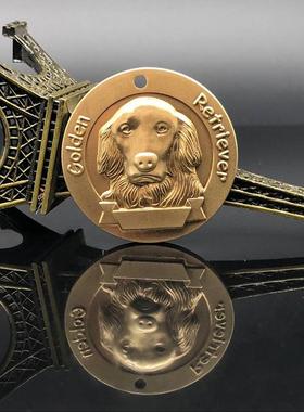 现货供应铜材浮雕立体狗牌宠物牌金属黄铜狗挂牌狗狗身份牌刻字