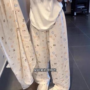 薄款 女长裤 防蚊裤 小狗睡裤 可爱空调裤 家居裤 遛弯裤 女士可外穿夏季