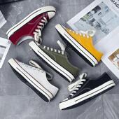 学生鞋 情侣款 春秋2020橄榄韩版 潮版 绿色经帆布鞋 男女复刻低帮鞋