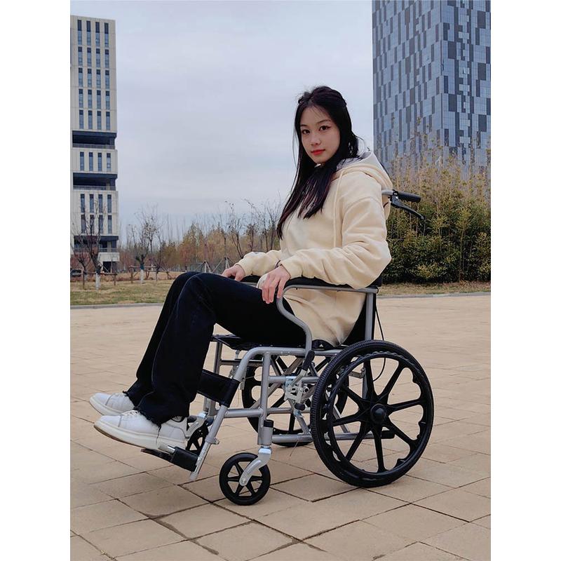 轮椅折叠轻便老人手推带坐便器老年人加厚残疾人轮椅车