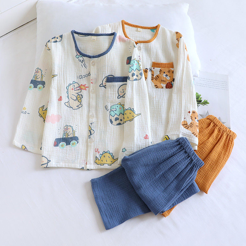 儿童春秋夏薄款纯棉纱布泡泡棉纱全棉男童睡衣套a类圆领家居服,童装/婴儿装/亲子装,家居服套装,淘宝优惠券,粉丝福利购,淘宝优惠卷