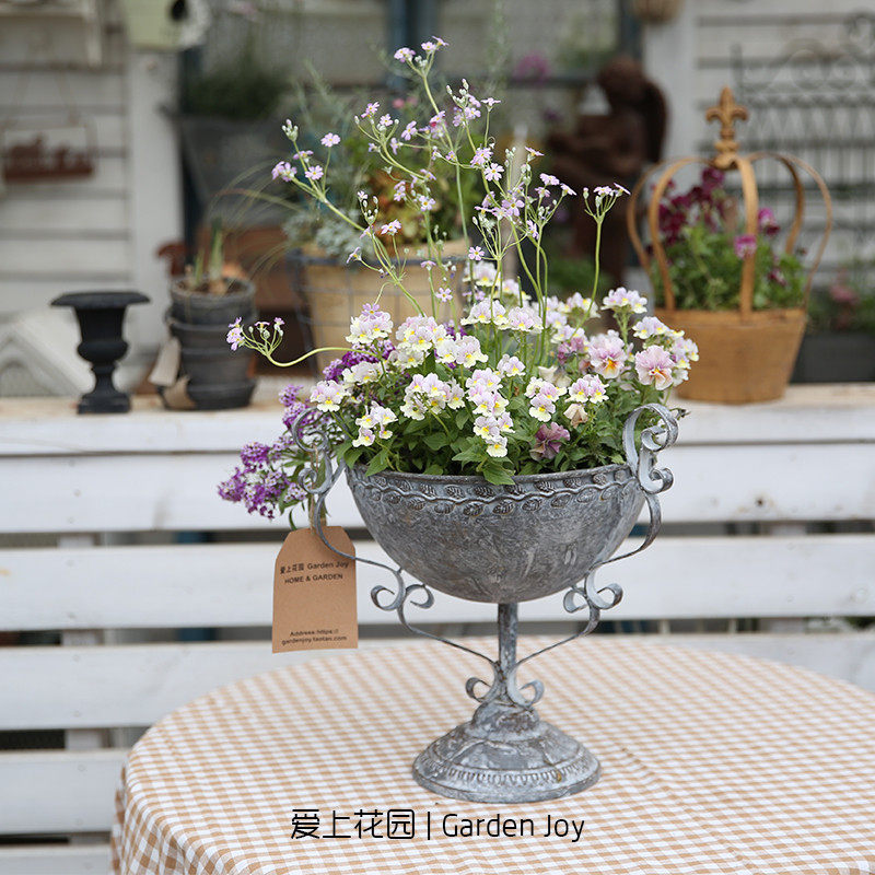 爱上花园园艺杂货花园做旧装饰花盆铁皮三耳奖杯盆器花器,鲜花速递/花卉仿真/绿植园艺,其它园艺用品,淘宝优惠券,粉丝福利购,淘宝优惠卷