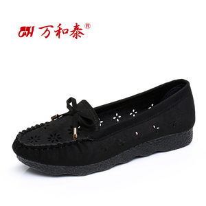 万和泰老北京布鞋女鞋夏季休闲鞋透气老人软底防滑网鞋圆头妈妈鞋