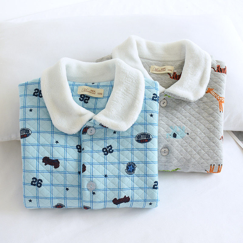 日系儿童秋冬全棉空气层三层保暖睡衣套小清新夹层加厚男童家居服,童装/婴儿装/亲子装,家居服套装,淘宝优惠券,粉丝福利购,淘宝优惠卷