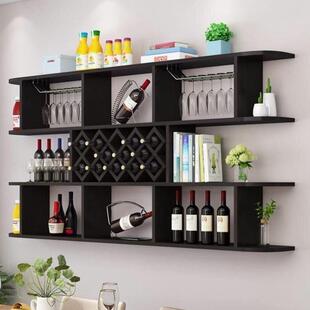 红酒架墙隔板餐厅家用挂墙酒柜收纳柜壁挂置物架靠实木餐边柜客厅