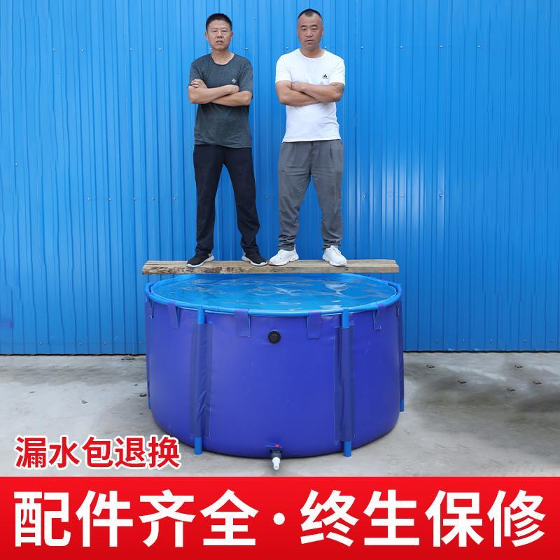 圆形帆布鱼池加厚折叠蓄养殖锦鲤水池带支架家用大型养鱼池防厂家