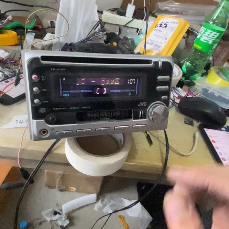 jvc车载CD机,jvc卡带机,功能正常,磁带带有点卡,4
