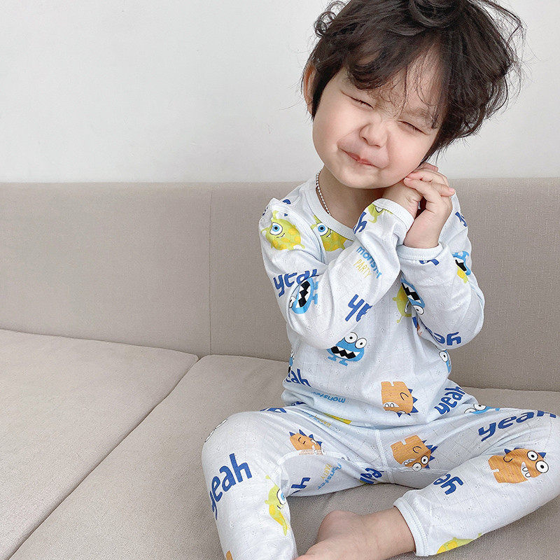 宝宝夏季薄款纯棉呼吸睡衣套装男童无骨长袖家居服儿童长裤空调服,童装/婴儿装/亲子装,家居服套装,淘宝优惠券,粉丝福利购,淘宝优惠卷