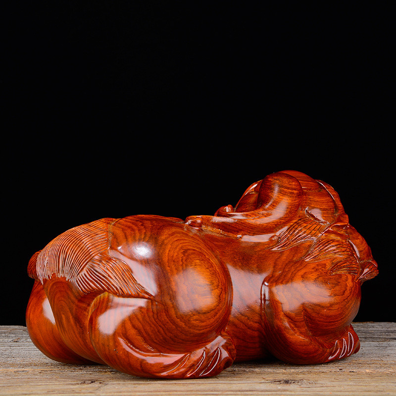 木雕摆件貔貅实木质雕刻家居客厅司办公书房店面开业摆设工艺礼品