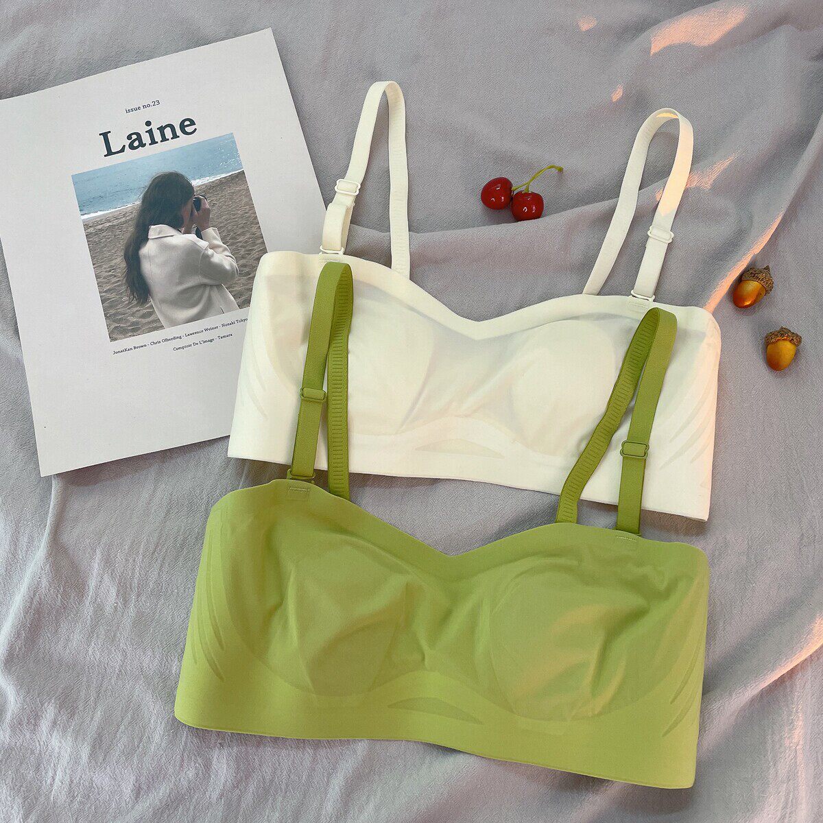 夏季超薄款兔耳朵无痕抹胸式裹胸内衣女小胸聚拢无钢圈文胸罩套装,女士内衣/男士内衣/家居服,文胸套装,淘宝优惠券,粉丝福利购,淘宝优惠卷
