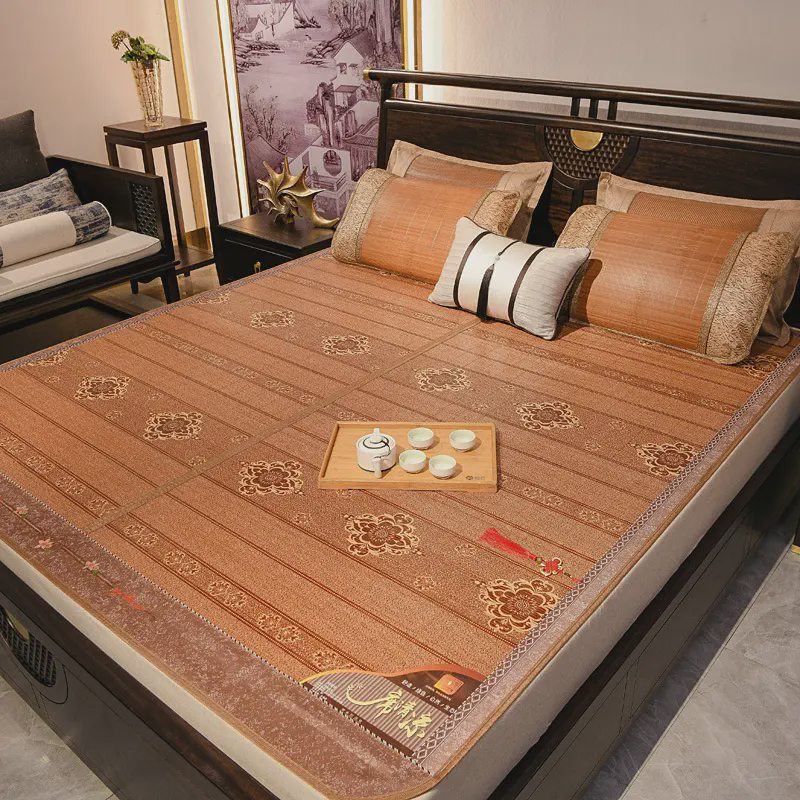 夏季双面竹席碳化亲肤凉席可折叠藤席家用学生席单人宿舍席子草席,床上用品,竹席,淘宝优惠券,粉丝福利购,淘宝优惠卷