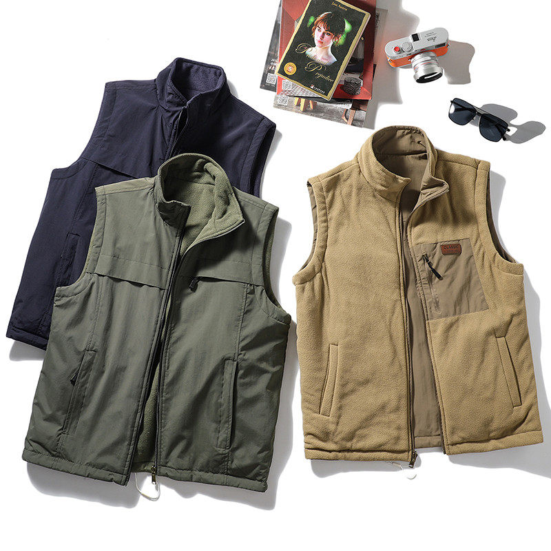 双面穿+细腻抓绒！秋冬户外防水摇粒绒加绒保暖多口袋工装马甲男,男装,常规马甲,淘宝优惠券,粉丝福利购,淘宝优惠卷