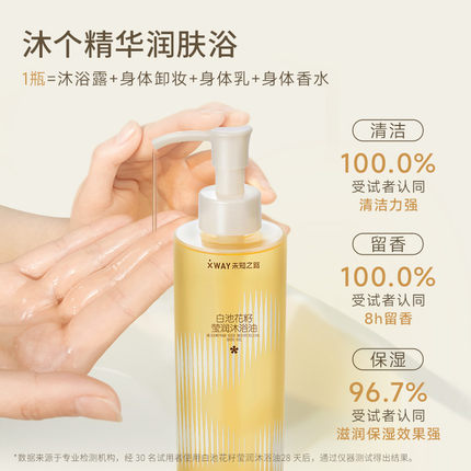 xway未知之路白池花籽莹润沐浴油保湿修护洗澡香氛滋润浴见惊喜