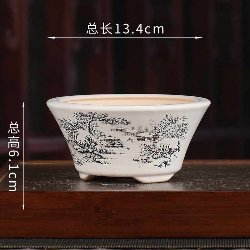 宜兴精品紫砂彩绘多肉盆批发复古三脚圆形印花桌面简约花盆yxch13,鲜花速递/花卉仿真/绿植园艺,花盆,淘宝优惠券,粉丝福利购,淘宝优惠卷