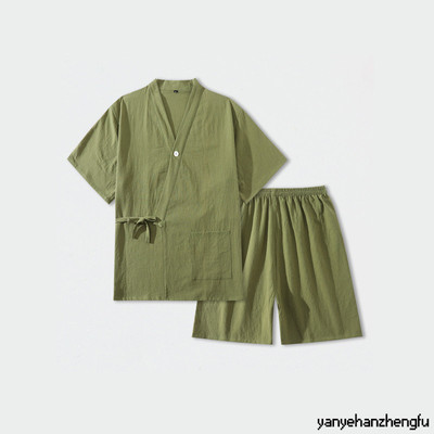 2025新款汗蒸服女纯棉开衫居家风大码情侣睡衣家居服桑拿按摩服男