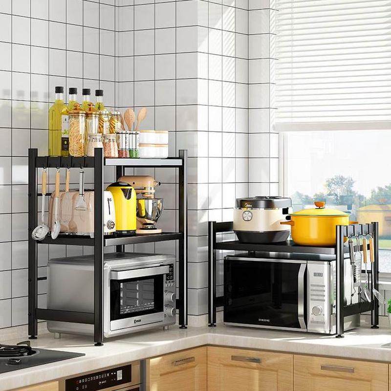 桌面收纳用台面微波炉烤箱双层电饭锅可伸缩厨房置物架架子支架,厨房/烹饪用具,微波炉置物架,淘宝优惠券,粉丝福利购,淘宝优惠卷