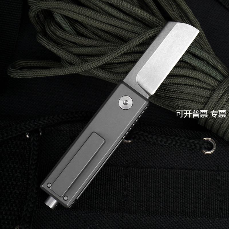 折叠刀钛合金S35VN钢多功能敲击器锋利高硬度钥匙扣折刀工厂现货
