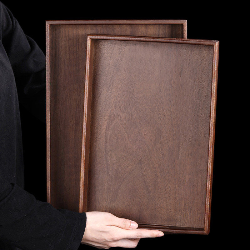 尚言坊胡桃木质托盘长方形放杯子餐盘摆件餐具茶具小茶盘茶道实木,餐饮具,茶托,淘宝优惠券,粉丝福利购,淘宝优惠卷