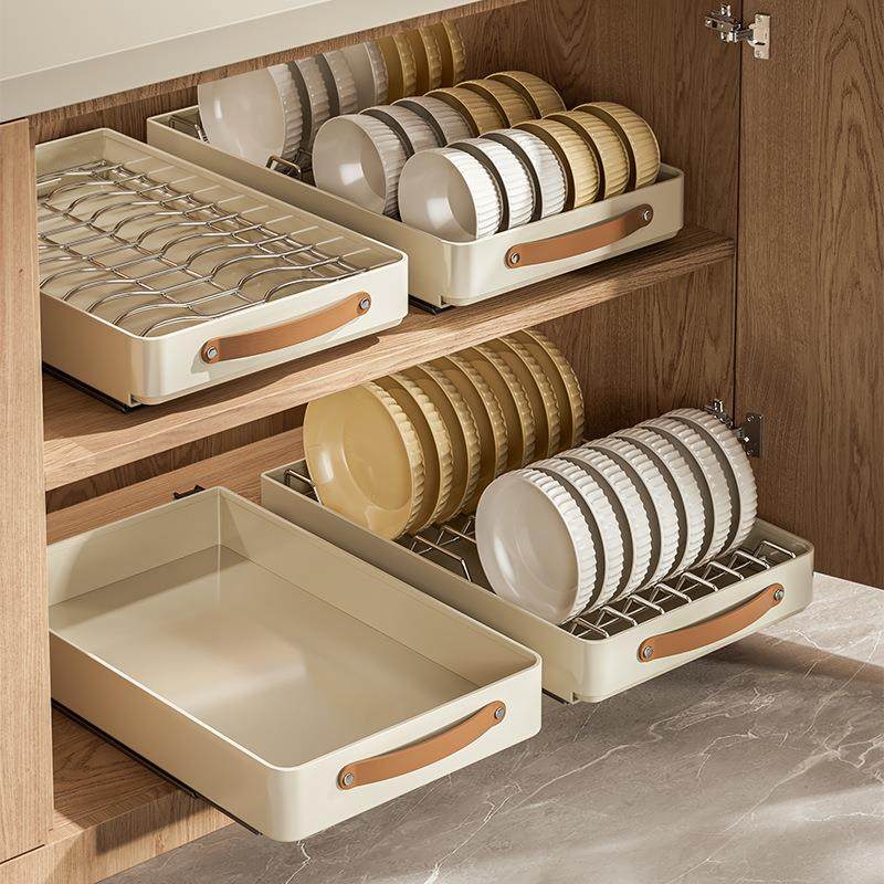 碗碟收纳架橱柜拉篮厨房柜内碗盘碗具沥水架抽屉式置物架抽拉碗架,厨房/烹饪用具,抹布架/厨房清洁收纳架,淘宝优惠券,粉丝福利购,淘宝优惠卷