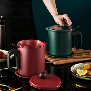 日式油壶用不锈钢过滤网带盖装油瓶厨房储滤油神器猪油渣储油罐