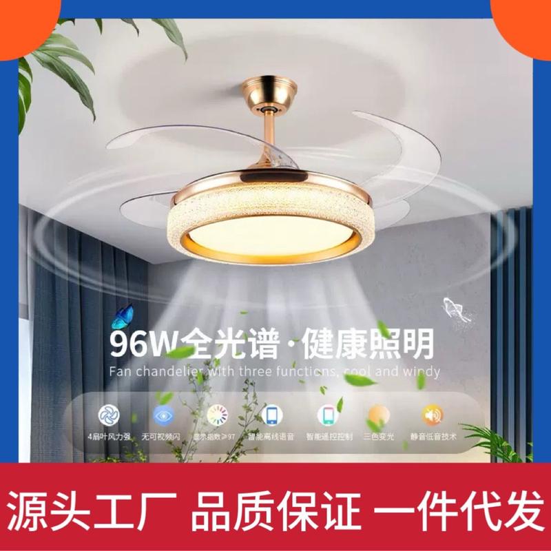 隐形风扇灯2024新款吊扇吸顶隐形家用客厅餐厅卧室带电扇一体吊灯