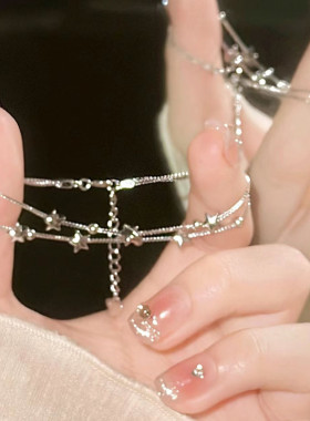 999纯银手链女轻奢小众精致2025年新款潮叠戴双层星星手饰送女友