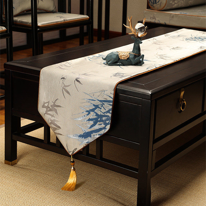 新中式桌旗电视柜长条盖布茶客厅餐桌防滑垫子中国风桌布,居家布艺,桌旗,淘宝优惠券,粉丝福利购,淘宝优惠卷