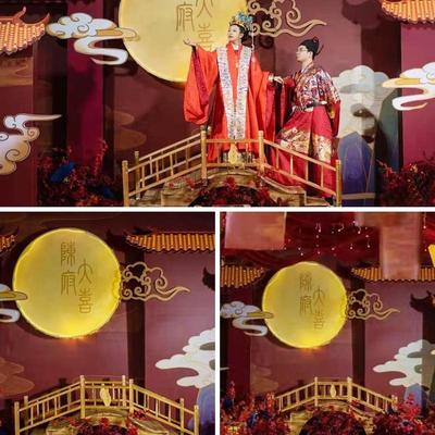 高档围栏扶手婚庆道具新中式布置隔断栅栏木质木实木栅栏摆件鹊桥