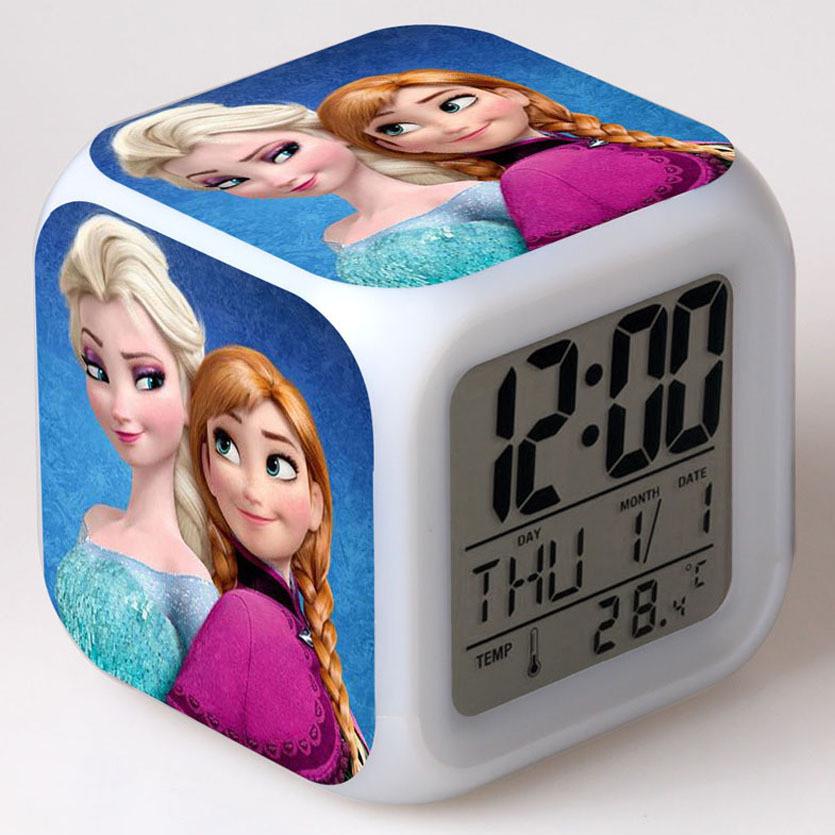 冰雪奇缘闹钟FROZEN白雪皇后安娜公主七彩心情四方钟可来图定制