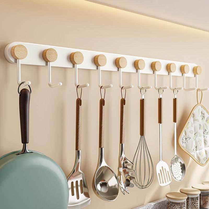 厨房挂钩架置物架收纳免打孔墙上壁挂杆厨柜厨具平底锅铲勺子锅刷,家装主材,支架挂钩,淘宝优惠券,粉丝福利购,淘宝优惠卷