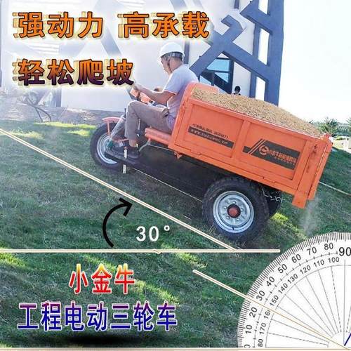 车电动农用沙土车车工地翻斗车用拉斗砂浆三轮车灰工地自卸